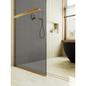 Душевая перегородка Maybahglass (Майбахгласс) в узком профиле 1950х790 мм, Стекло 8 мм Графит матовый +Полотенцедержатель MGD-730-3у