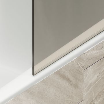 Шторка для ванны Maybahglass (Майбахгласс) в широком профиле 1400х400 мм, стекло Бронза , профиль Бронза MGV-66-2ш