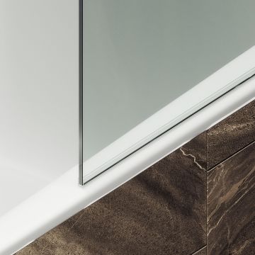 Шторка для ванны Maybahglass (Майбахгласс) в широком профиле 1400х400 мм, стекло Бесцветное , профиль Хром матовый MGV-62-5ш