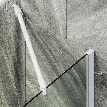 Шторка для ванны Maybahglass (Майбахгласс) в широком профиле 1400х600 мм, стекло Бронза , профиль Белый MGV-59-1ш