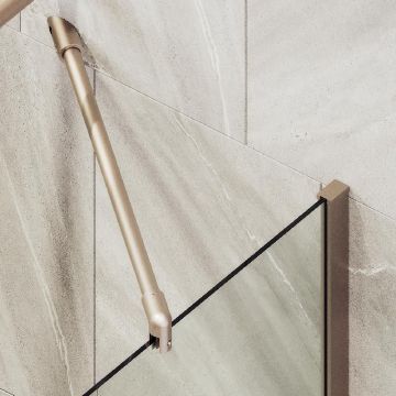 Шторка для ванны Maybahglass (Майбахгласс) в широком профиле 1400х600 мм, стекло Бронза , профиль Бронза MGV-59-2ш