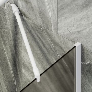 Шторка для ванны Maybahglass (Майбахгласс) в широком профиле 1400х600 мм, стекло Бронза матовая , профиль Белый MGV-74-1ш