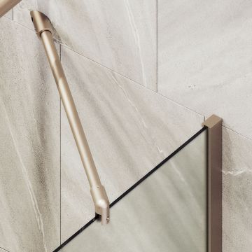 Шторка для ванны Maybahglass (Майбахгласс) в широком профиле 1400х600 мм, стекло Сатин , профиль Бронза MGV-92-2ш