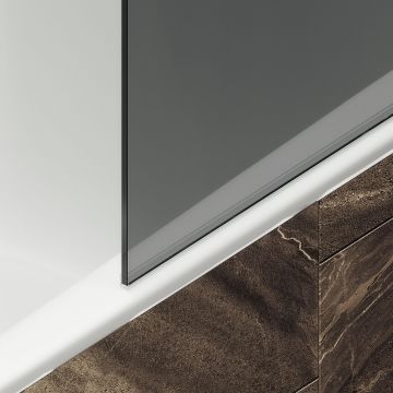 Шторка для ванны Maybahglass (Майбахгласс) в широком профиле 1400х600 мм, стекло Графит , профиль Хром матовый MGV-80-5ш