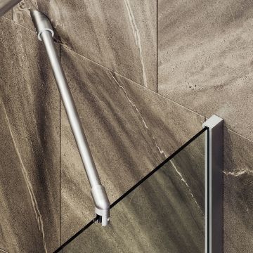 Шторка для ванны Maybahglass (Майбахгласс) в широком профиле 1400х700 мм, стекло Бесцветное , профиль Хром матовый MGV-63-5ш