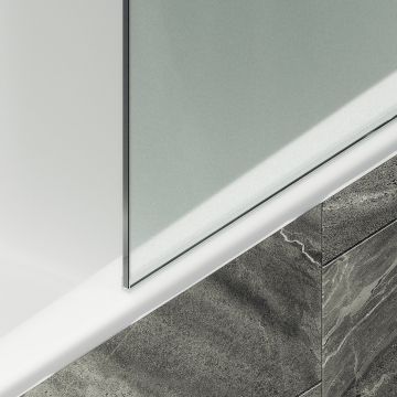 Шторка для ванны Maybahglass (Майбахгласс) в широком профиле 1400х700 мм, стекло Сатин , профиль Белый MGV-93-1ш