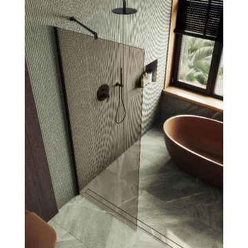 Душевая перегородка Maybahglass (Майбахгласс) в широком профиле 1950х790 мм, Стекло 8 мм Бронза MGD-696-6ш