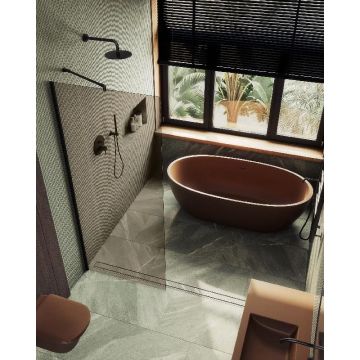 Душевая перегородка Maybahglass (Майбахгласс) в широком профиле 1950х790 мм, Стекло 8 мм Бронза MGD-696-6ш