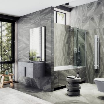 Шторка для ванны Maybahglass (Майбахгласс) в широком профиле 1400х800 мм, стекло Бесцветное , профиль Белый MGV-64-1ш