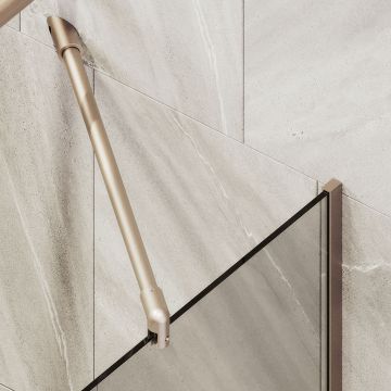 Шторка для ванны в узком профиле Maybahglass (Майбахгласс) 1400х340 мм, стекло Бронза , профиль Бронза MGV-127-2у