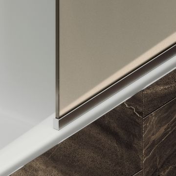 Шторка для ванны в узком профиле Maybahglass (Майбахгласс) 1400х440 мм, стекло Бронза матовая , профиль Хром матовый MGV-136-5у