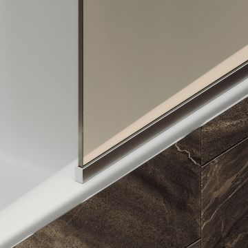 Шторка для ванны в узком профиле Maybahglass (Майбахгласс) 1400х640 мм, стекло Бронза , профиль Хром матовый MGV-147-5у