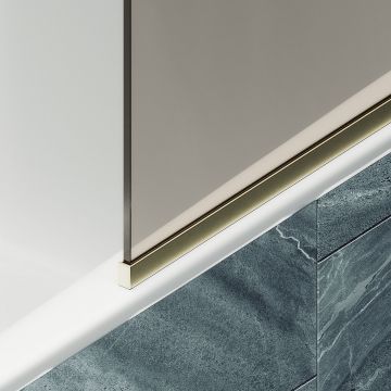 Шторка для ванны в узком профиле Maybahglass (Майбахгласс) 1400х400 мм, стекло Бронза , профиль Золото MGV-66-3у