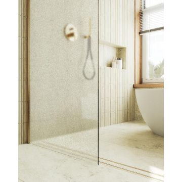 Душевая перегородка Maybahglass (Майбахгласс) в широком профиле 1950х890 мм, Стекло 8 мм Сатин MGD-690-3ш