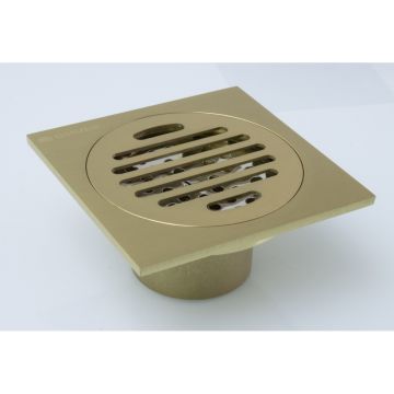 Трап для душа Ganzer (Гензер) T001-S прямой 10х10 см, матовое золото
