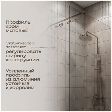Душевая перегородка Диво Орёл 110 см, профиль хром матовый, DS-OR-110-CR, Diwo