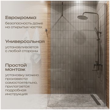 Душевая перегородка Диво Орёл 110 см, профиль хром матовый, DS-OR-110-CR, Diwo