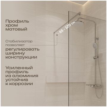 Душевая перегородка Диво Орёл 90 см, профиль хром матовый, DS-OR-90-СR, Diwo