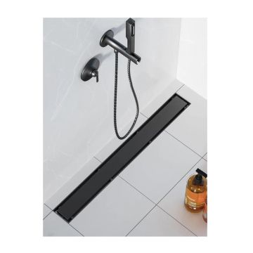 Трап душевой Vieir (Виеир) DL50A-C с сухим затвором, черный