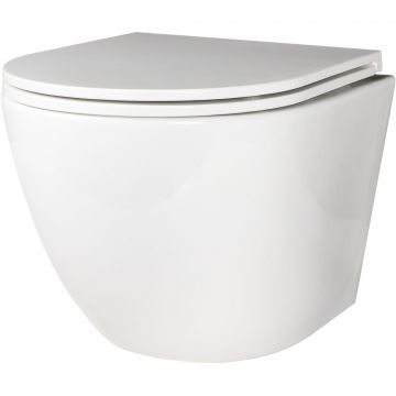 Унитаз подвесной безободковый Creto (Крето) Cer C5 1005-005Cer-С5W с крышкой-сиденьем микролифт. белый