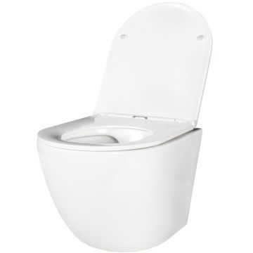 Унитаз подвесной безободковый Creto (Крето) Cer C5 1005-005Cer-С5W с крышкой-сиденьем микролифт. белый