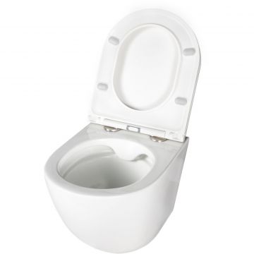 Унитаз подвесной безободковый Creto (Крето) Cer C5 1005-005Cer-С5W с крышкой-сиденьем микролифт. белый