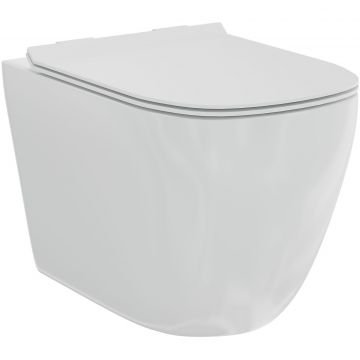 Унитаз подвесной безободковый Creto (Крето) Logan L1 1001-001-L1W с крышкой-сиденьем микролифт