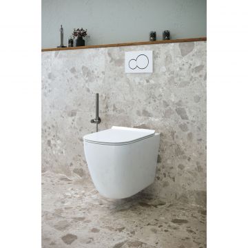 Унитаз подвесной безободковый Creto (Крето) Logan L1 1001-001-L1W с крышкой-сиденьем микролифт