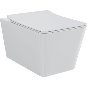 Унитаз подвесной безободковый Creto (Крето) Logan L21002-001-L2W с крышкой-сиденьем микролифт