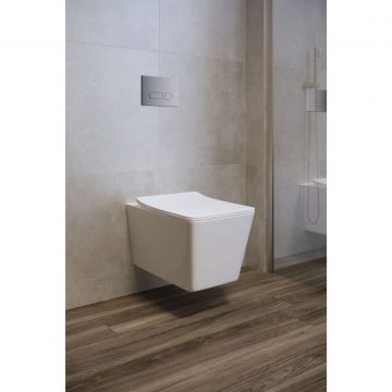 Унитаз подвесной безободковый Creto (Крето) Logan L21002-001-L2W с крышкой-сиденьем микролифт