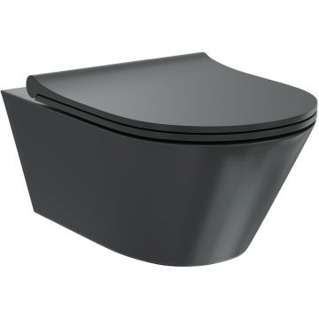Унитаз подвесной безободковый Creto (Крето) Logan L3 черный матовый 1003-002-L3BlMat