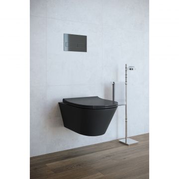 Унитаз подвесной безободковый Creto (Крето) Logan L3 черный матовый 1003-002-L3BlMat