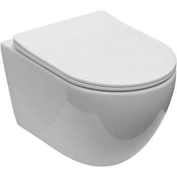 Унитаз подвесной безободковый Creto (Крето) Logan L5 1005-001-L1W с крышкой-сиденьем микролифт, белый