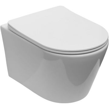 Унитаз подвесной безободковый Creto (Крето) Logan L5 1005-001-L6W с крышкой-сиденьем микролифт, белый