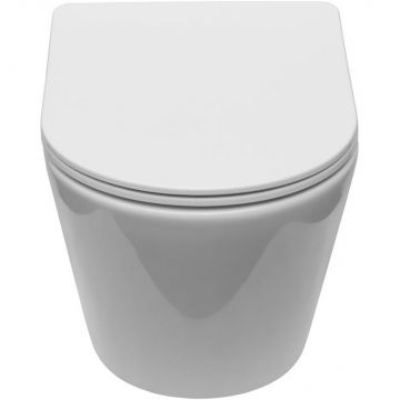 Унитаз подвесной безободковый Creto (Крето) Logan L5 1005-001-L6W с крышкой-сиденьем микролифт, белый