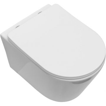 Унитаз подвесной безободковый Creto (Крето) Logan L5 1005-001-L6W с крышкой-сиденьем микролифт, белый