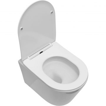 Унитаз подвесной безободковый Creto (Крето) Logan L5 1005-001-L6W с крышкой-сиденьем микролифт, белый