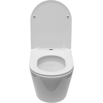 Унитаз подвесной безободковый Creto (Крето) Logan L5 1005-001-L6W с крышкой-сиденьем микролифт, белый