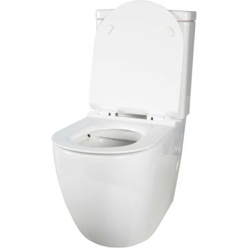 Унитаз-компакт Creto (Крето) Logan L1 1001-004-WF безободковый с крышкой-сиденьем микролифт, белый