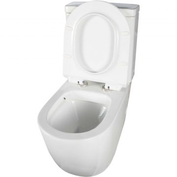 Унитаз-компакт Creto (Крето) Logan L1 1001-004-WF безободковый с крышкой-сиденьем микролифт, белый