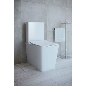 Унитаз-компакт Creto (Крето) Logan L2 1002-004-WF безободковый с крышкой-сиденьем микролифт, белый