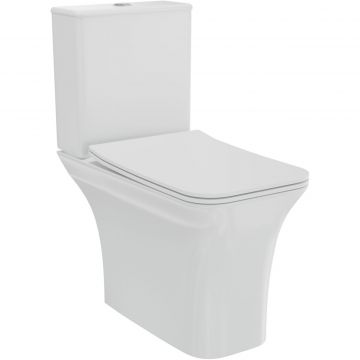 Унитаз-компакт безободковый Creto (Крето) Cer C2 1002-002Cer-C2W с быстросъемной крышкой-сиденьем микролифт Slim, белый