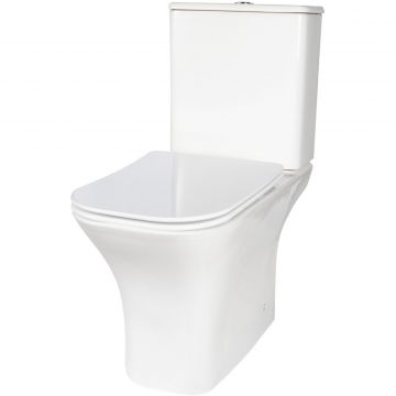 Унитаз-компакт безободковый Creto (Крето) Cer C2 1002-002Cer-C2W с быстросъемной крышкой-сиденьем микролифт Slim, белый