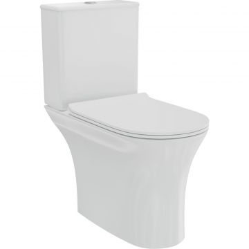 Унитаз-компакт безободковый Creto (Крето) Cer C3 1003-002Cer-C3W с быстросъемной крышкой-сиденьем микролифт Slim, белый