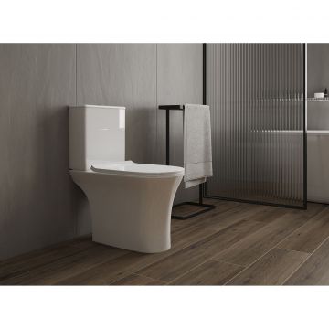 Унитаз-компакт безободковый Creto (Крето) Cer C3 1003-002Cer-C3W с быстросъемной крышкой-сиденьем микролифт Slim, белый