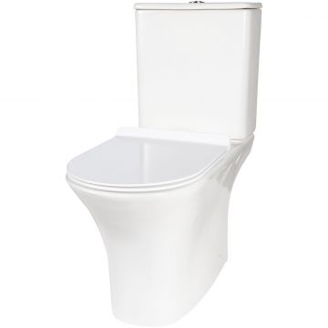 Унитаз-компакт безободковый Creto (Крето) Cer C3 1003-002Cer-C3W с быстросъемной крышкой-сиденьем микролифт Slim, белый