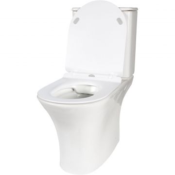 Унитаз-компакт безободковый Creto (Крето) Cer C3 1003-002Cer-C3W с быстросъемной крышкой-сиденьем микролифт Slim, белый