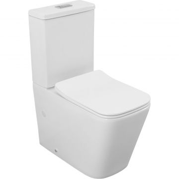 Унитаз-компакт безободковый Creto (Крето) Logan L4 1004-001-L2СW с крышкой-сиденьем микролифт, белый