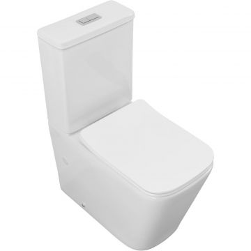 Унитаз-компакт безободковый Creto (Крето) Logan L4 1004-001-L2СW с крышкой-сиденьем микролифт, белый