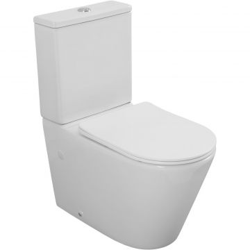 Унитаз-компакт безободковый Creto (Крето) Logan L5 1005-001-L6CW с крышкой-сиденьем микролифт, белый